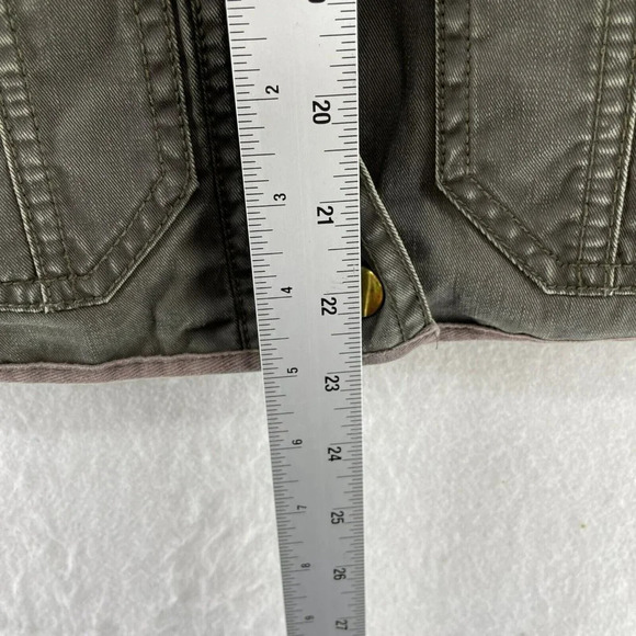 J.Crew Field Utility Jacket Women's 2XS Forest Green Waxed Resin Zipper Pocket - Picture 4 of 13